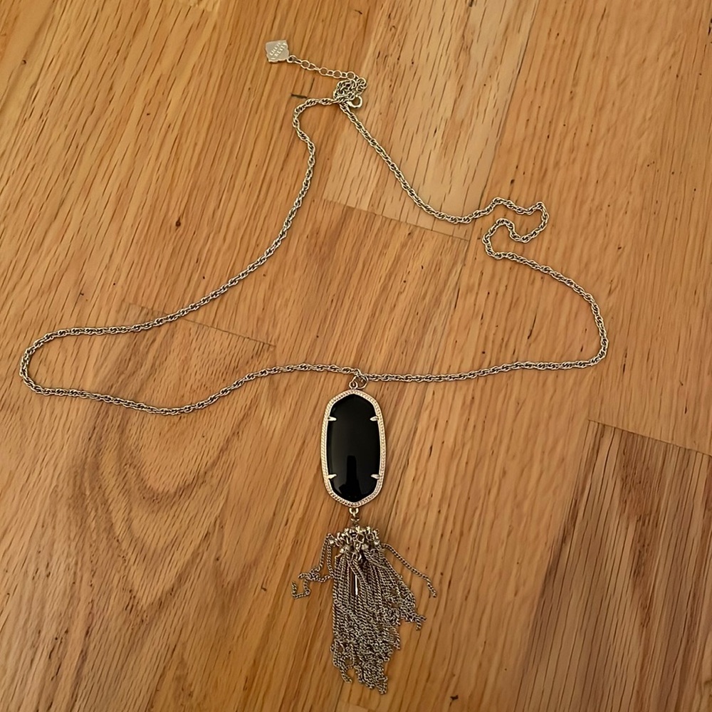Black Kendra Scott long necklace with tassel